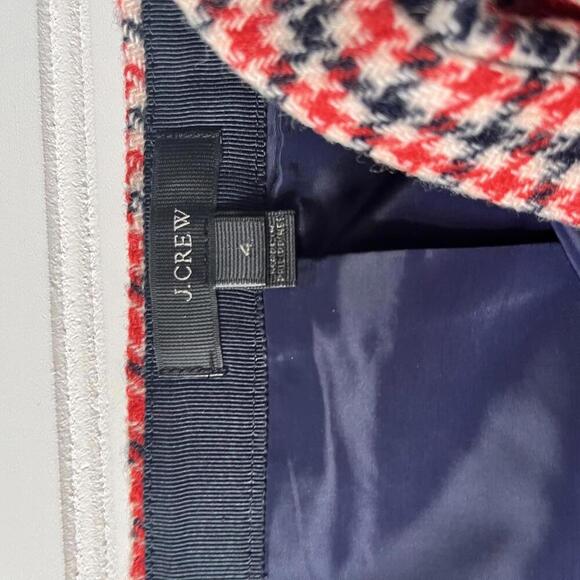 J. Crew Wool Houndstooth Mini Skirt With Notches Size 4 - Picture 3 of 4